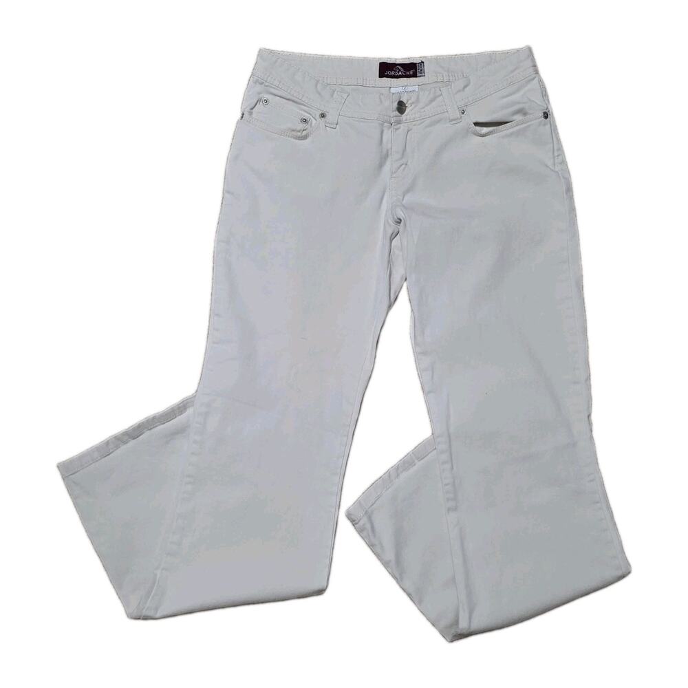 Vintage Jordache Flare Low Rise Khaki Pants Womens 7/8 Beige Cream Boho Minimali